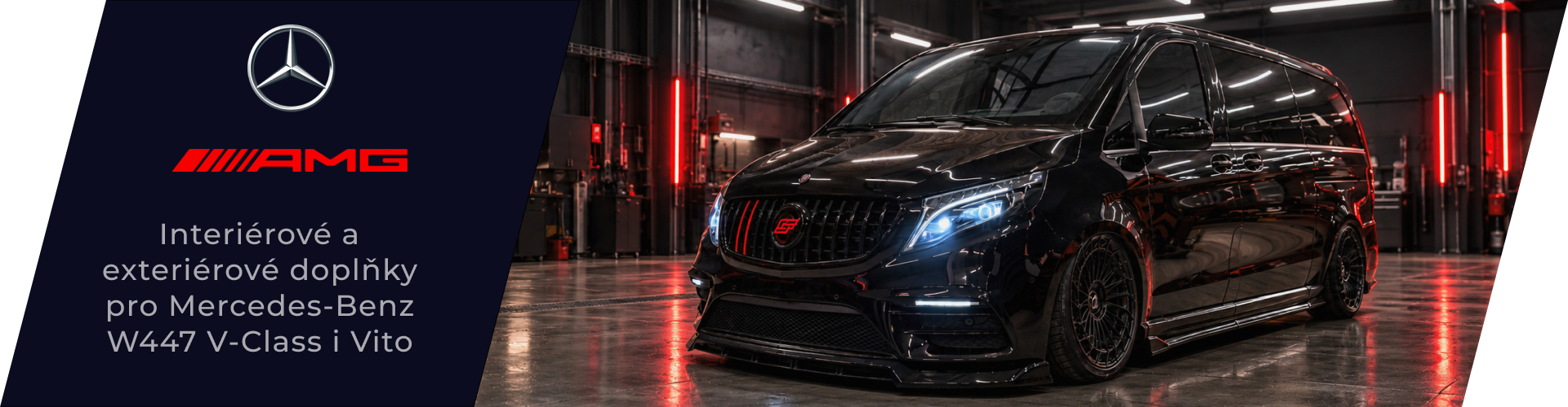 Banner upozorňující na Interiérové a exteriérové doplňky pro Mercedes-Benz W447